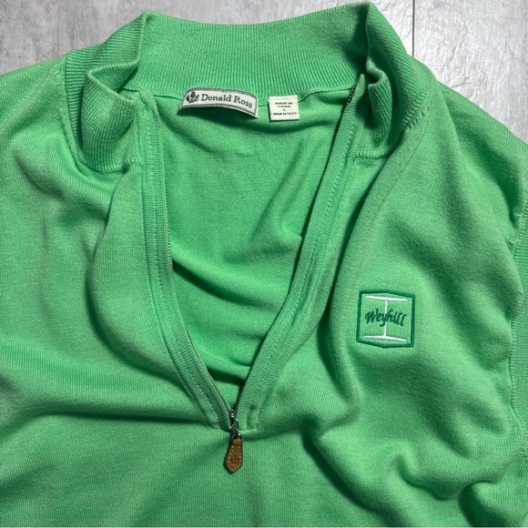 Donald Ross Sleeveless Lime Green golf Quarter-Zip Sweater Vest L Weyhill  logo - Picture 10 of 10